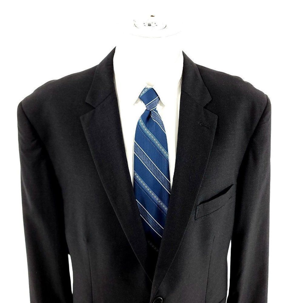 Pronto Uomo Signature Super 120s Wool 2 Button Blazer Suit Jacket 46R Gray